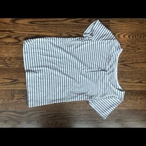 striped zip up top